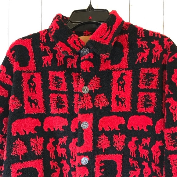 Women’s Barn Fly Ranch Collection Red & BlackPattern Button Up Jacket - Picture 2 of 15